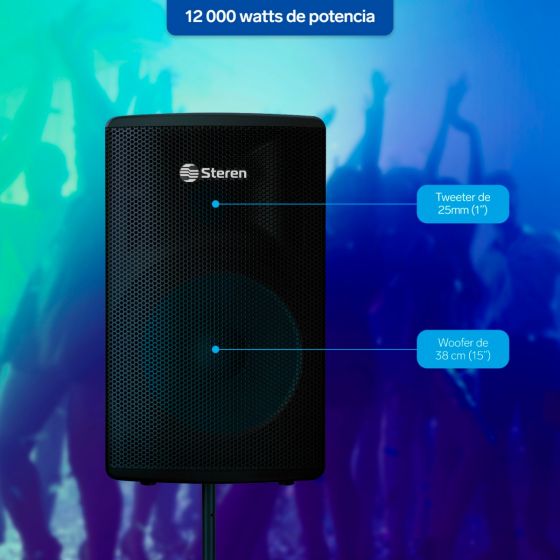 BAF-15900BT Parlante de 15" 12,000 W PMPO profesional Bluetooth - Image 4