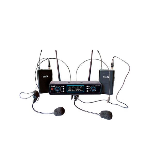Kit de micrófonos inalámbricos de diadema PRO DJ UHF-32HH doble